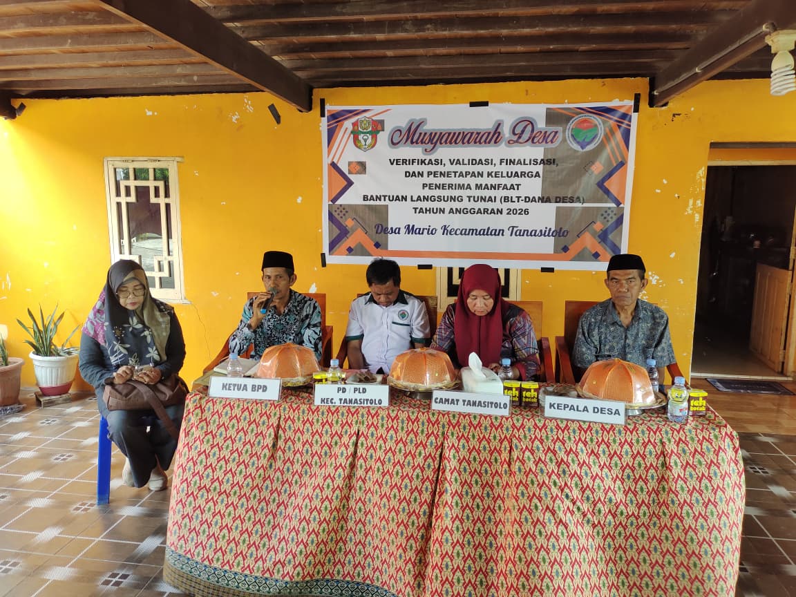 Badan Permusyawaratan Desa (BPD) Desa Mario melaksanakan Musyawarah Desa